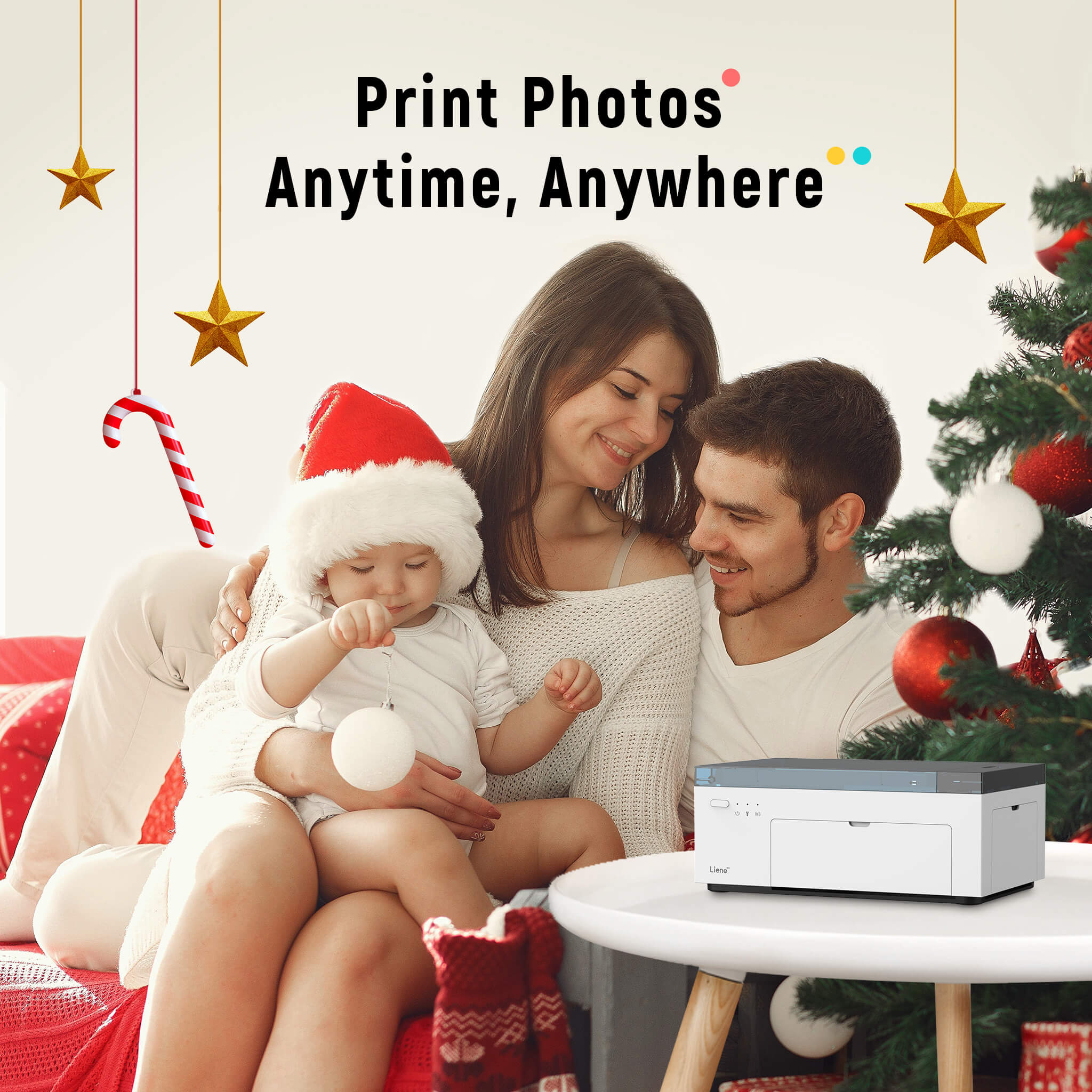 Liene Amber 4x6 Instant Photo Printer White (100 Sheets + 3 Cartridges)