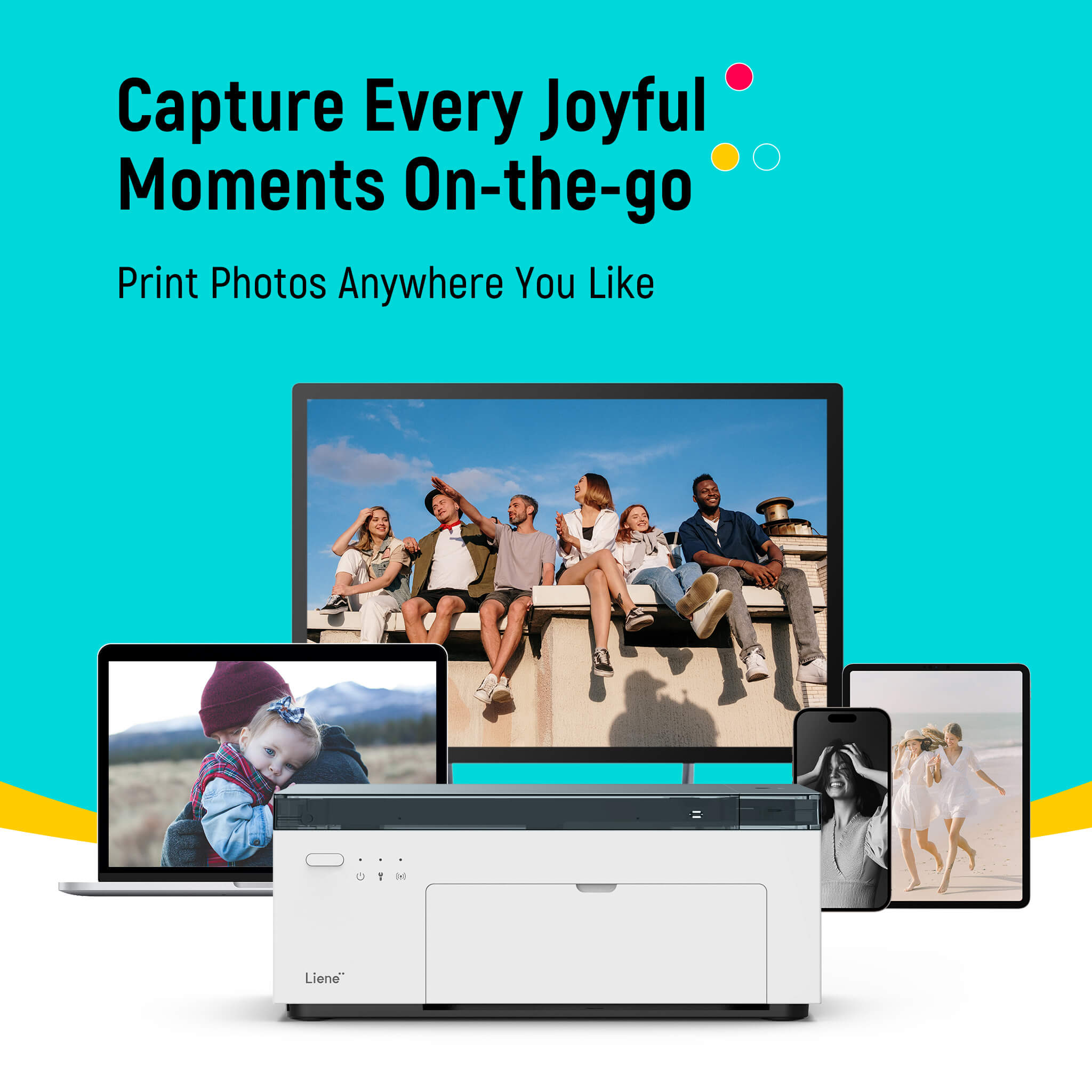 Amber 4x6" Instant Photo Printer M100 (100 Sheets + 3 Cartridges)