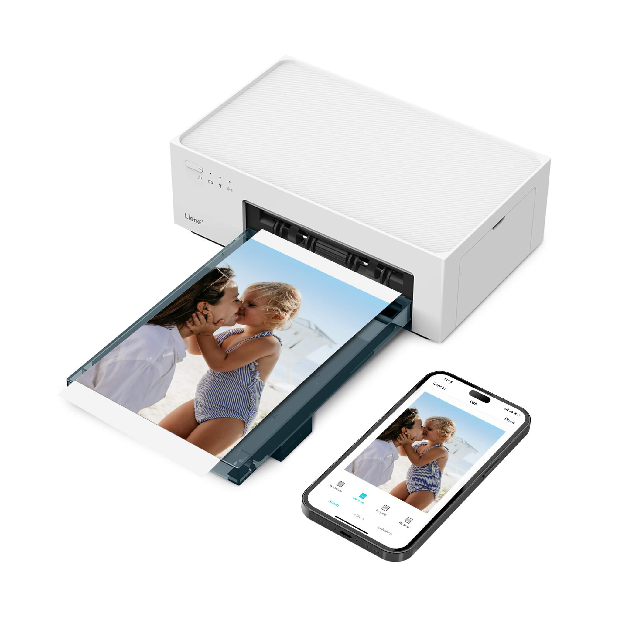 Liene Amber 4x6" Instant Photo Printer White (20 Photo Papers + 1 Cartridge)