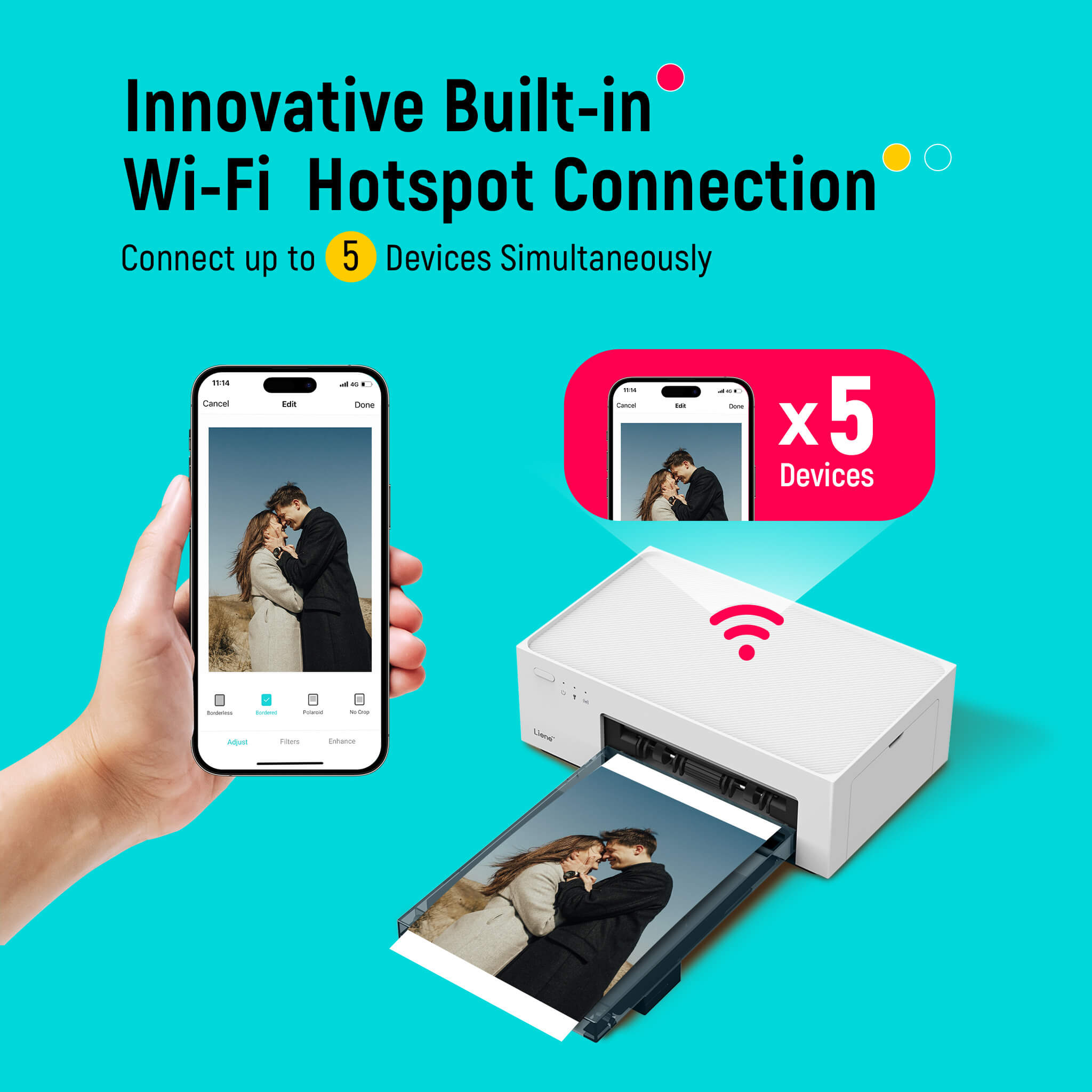 Amber 4x6" Instant Photo Printer M100 (100 Sheets + 3 Cartridges)