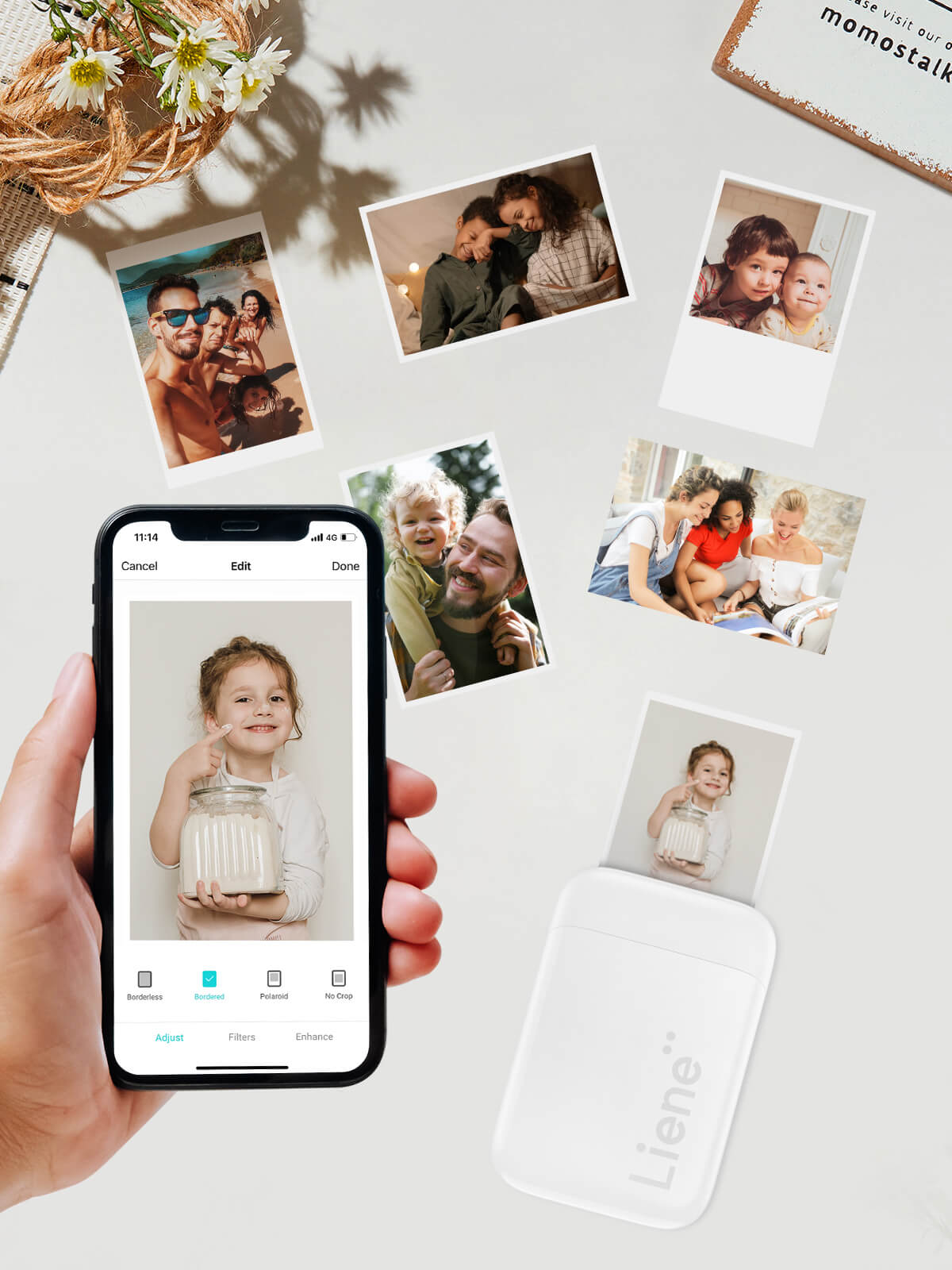 With Liene’s multifunctional App you can modify, edit, decorate and improve them easily