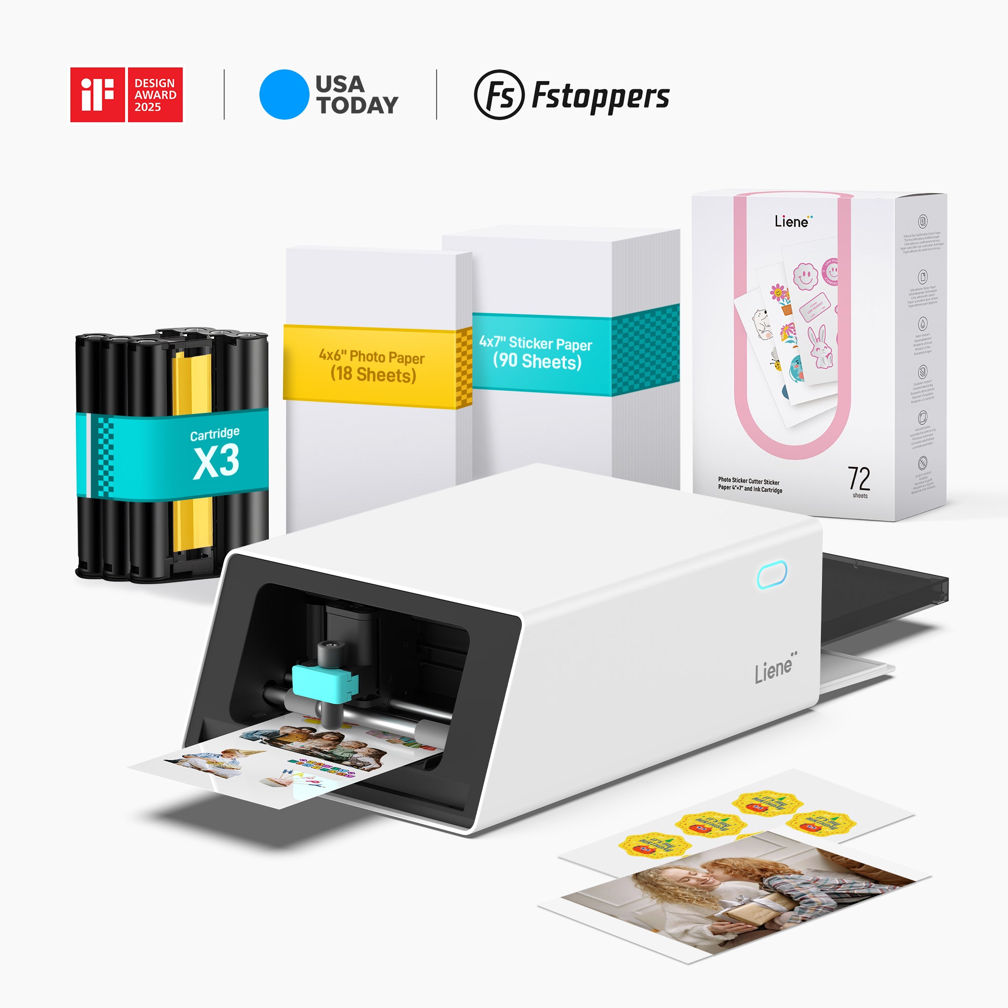 Pixcut S1 Photo Sticker Imprimante and Cutter - Créateur Pack (Feuilles d'autocollants Adhesion 90 améliorées et 18 feuilles de photo)