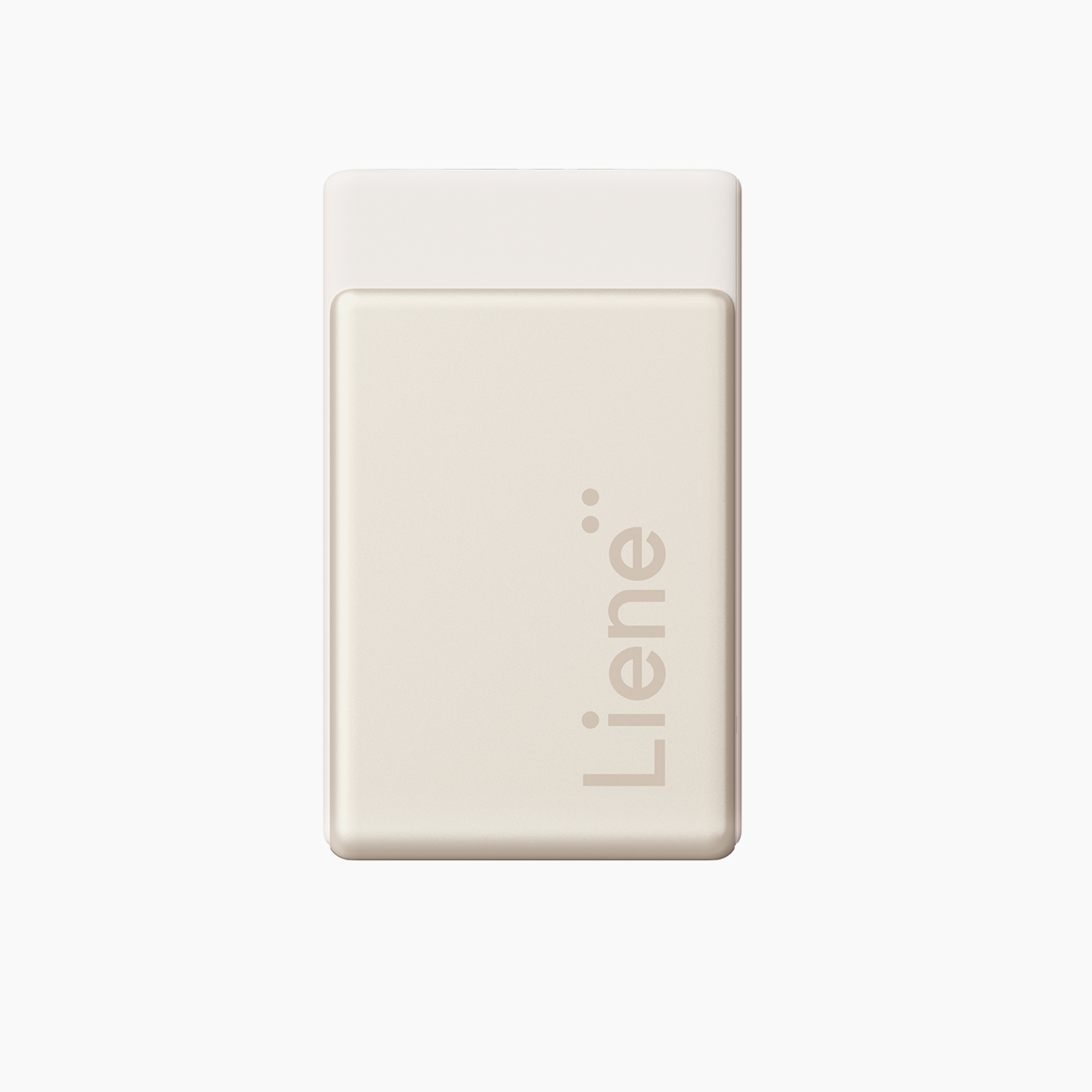 Beige bar of soap with 'Liene' branding on a light beige background