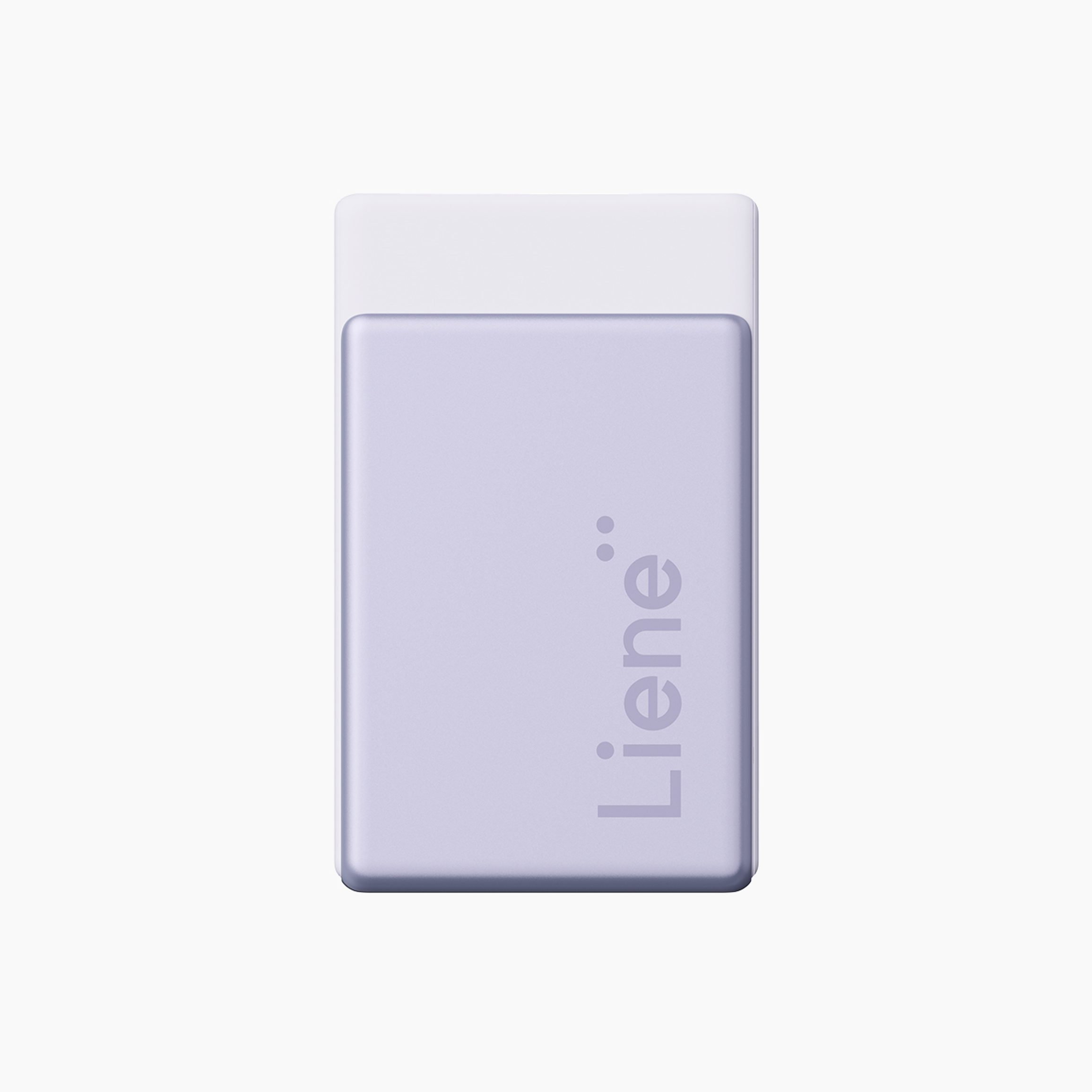 Purple bar of soap with 'Liene' branding on a white background