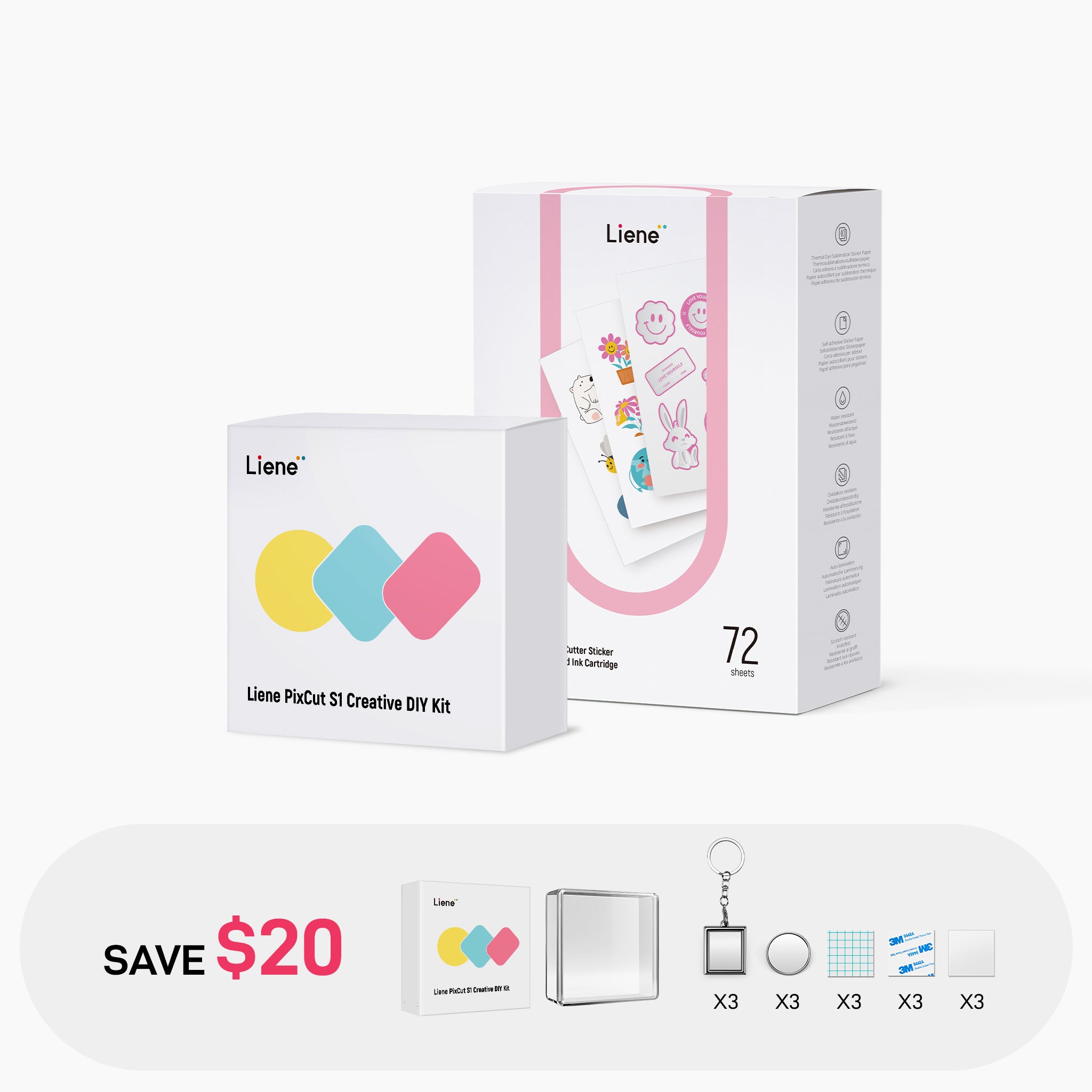 PixCut S1 Creative DIY Kit & Stickers Pack Bundle