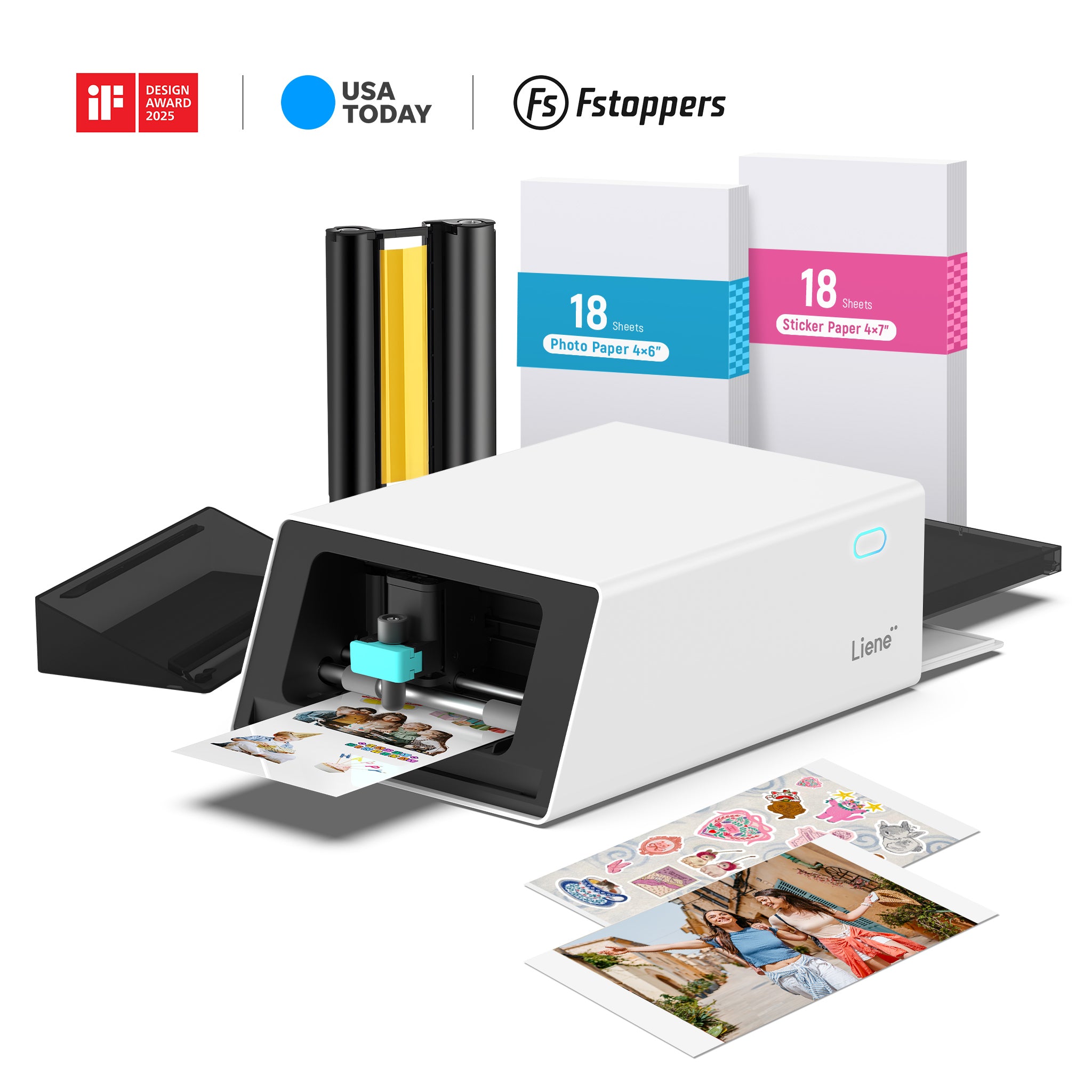 Pixcut S1 Photo Sticker Imprimante and Cutter - Impression et coupe Machine tout-en-un (18 feuilles d'autocollants et 18 feuilles de photo)