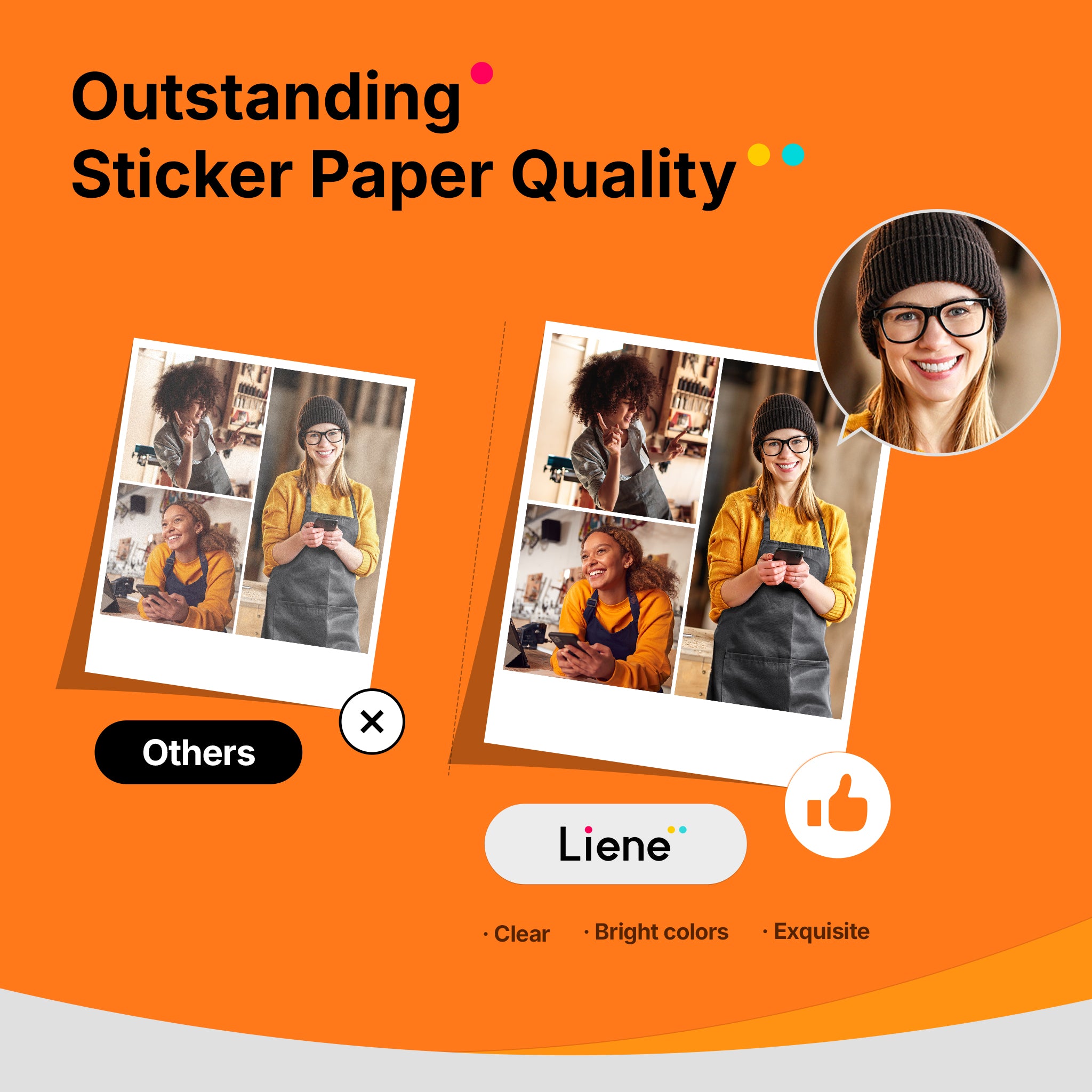 Liene Amber M110 & M210 3x3″ Photo Paper 40 Sheets & 1 Cartridge