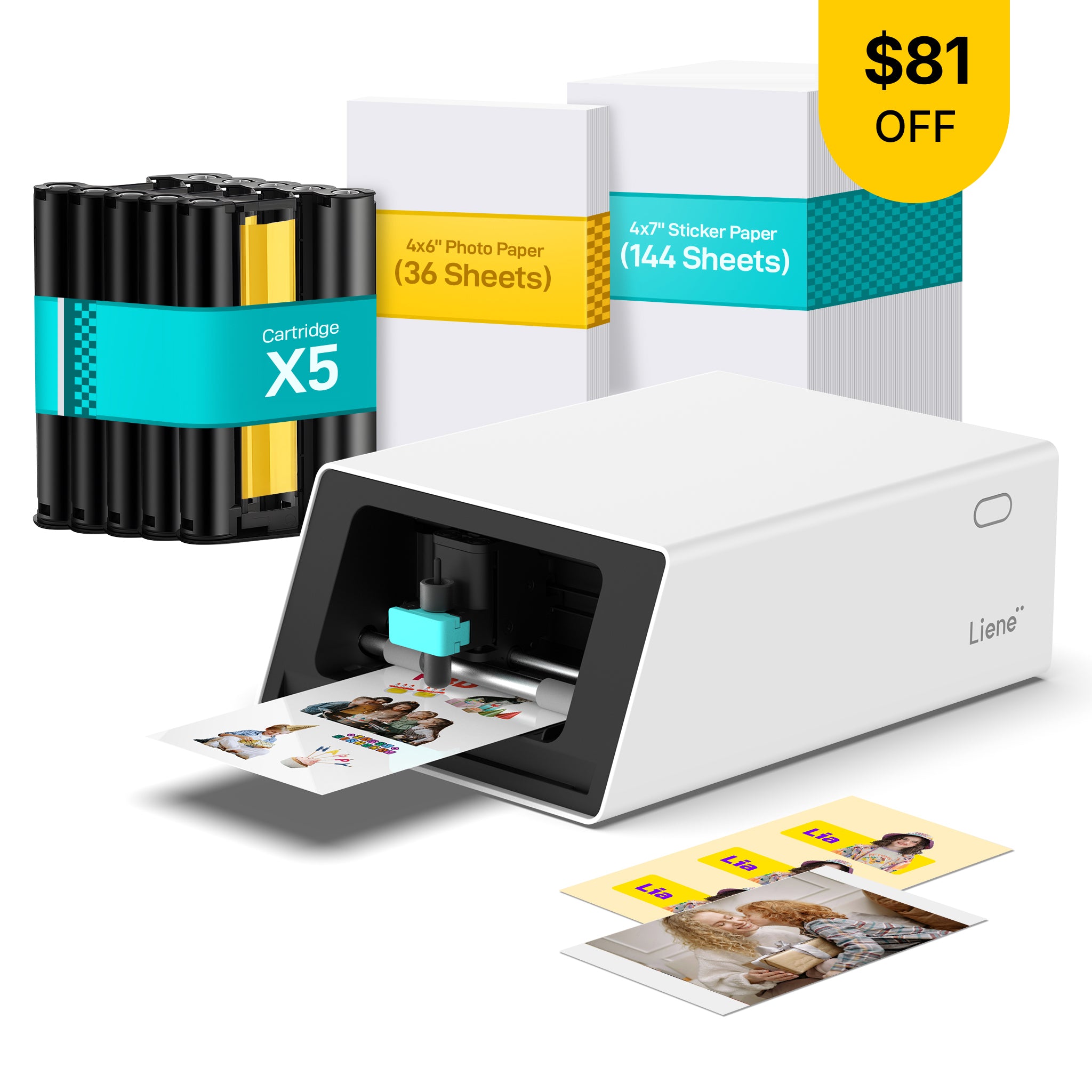 Pixcut S1 Photo Sticker Imprimante and Cutter - Impression et coupe Machine tout-en-un (18 feuilles d'autocollants et 18 feuilles de photo)