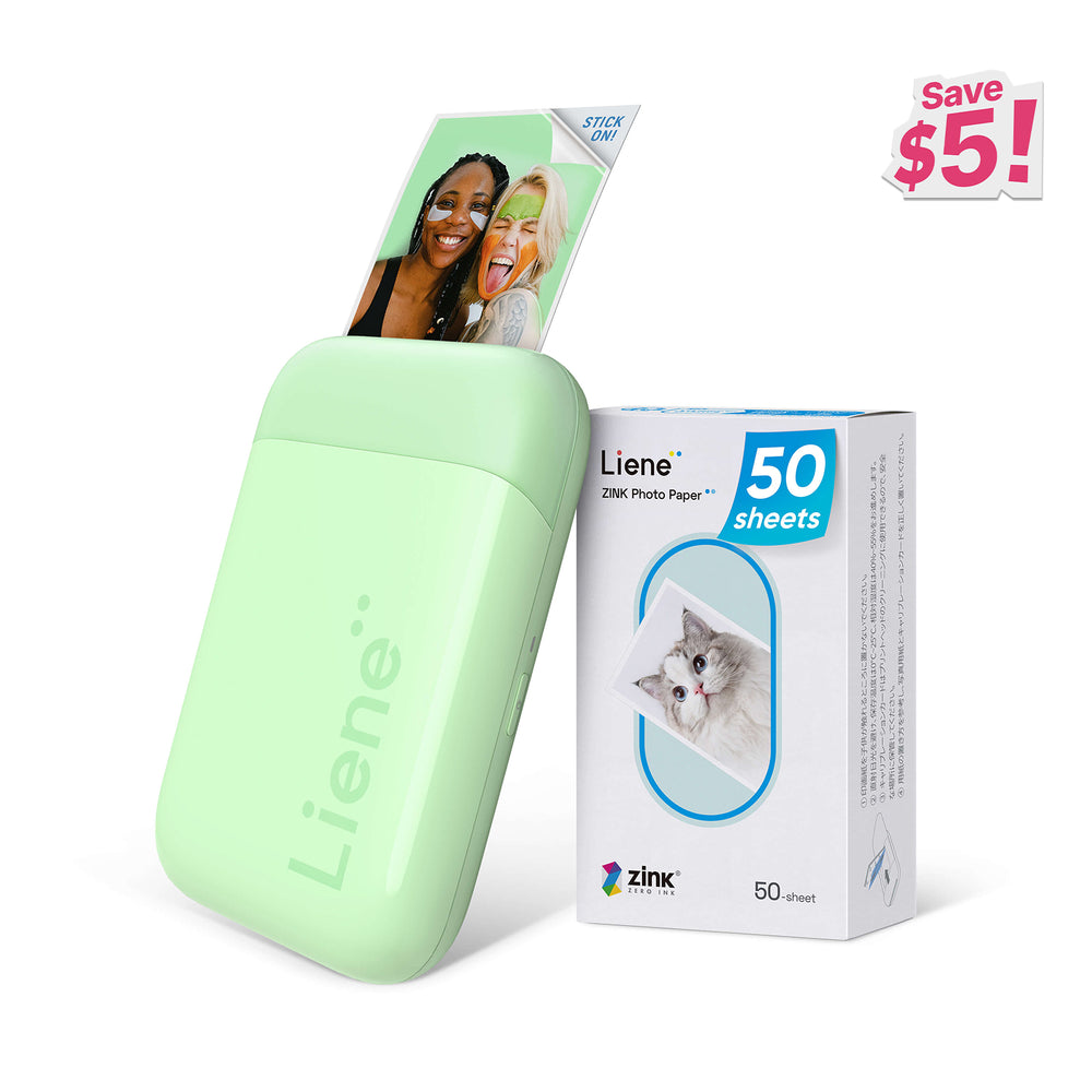 Liene Pearl K100 2x3" tragbarer Fotodrucker - Grün (50 Zink-Fotopapiere)