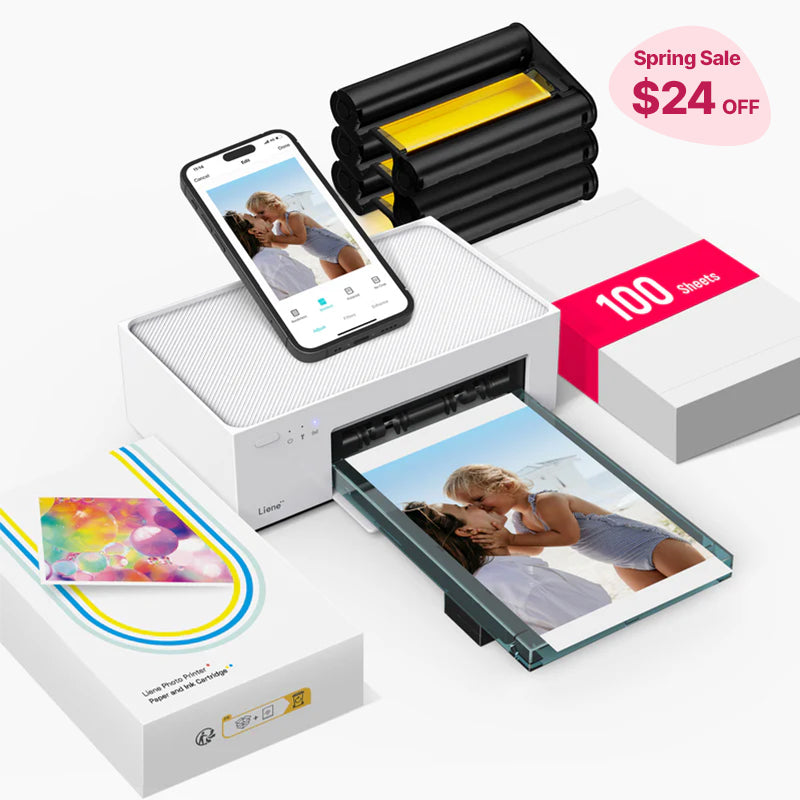 Amber 4x6" Instant Photo Printer M100 (100 Sheets + 3 Cartridges)