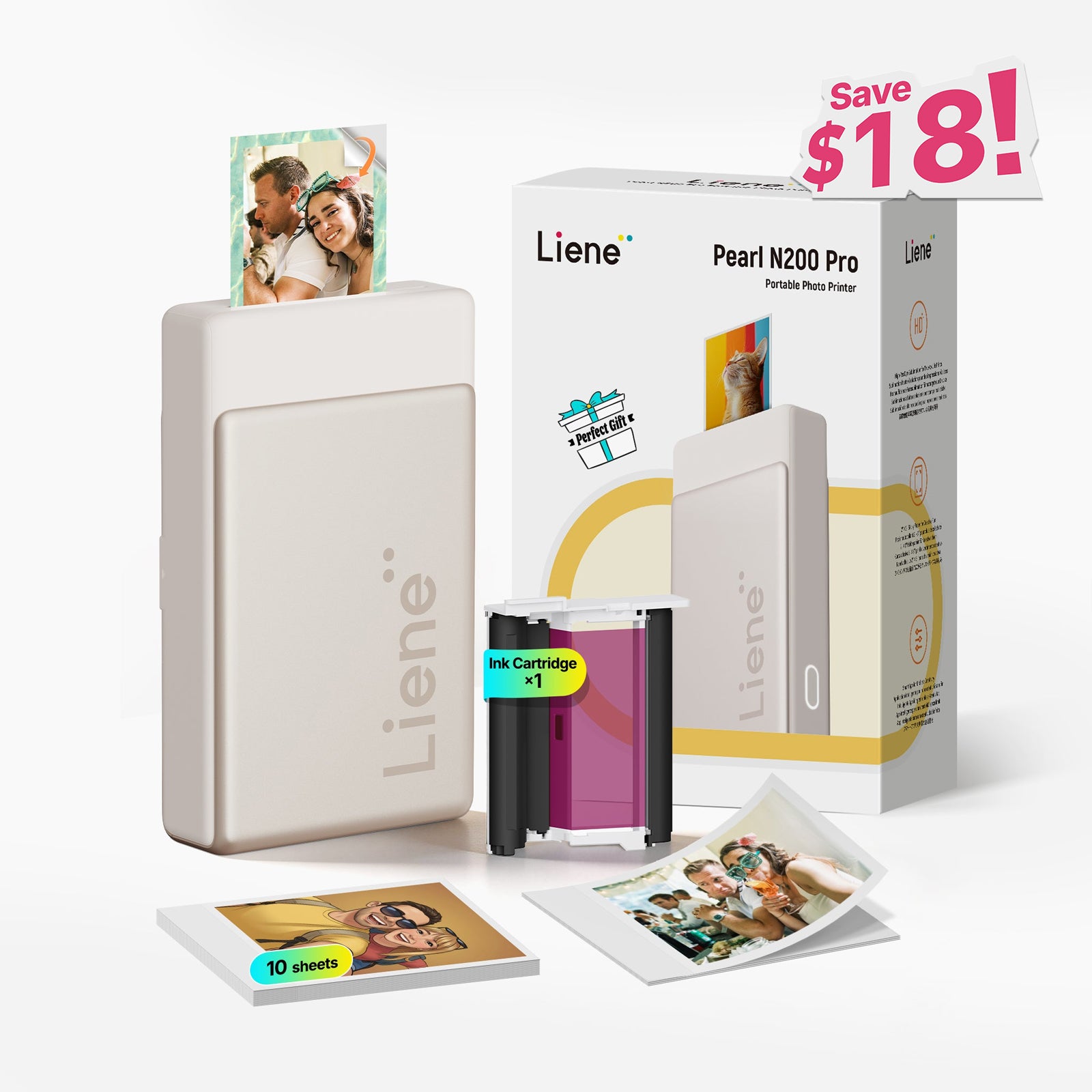 Pearl N200 Pro Portable Photo Printer - Gold
