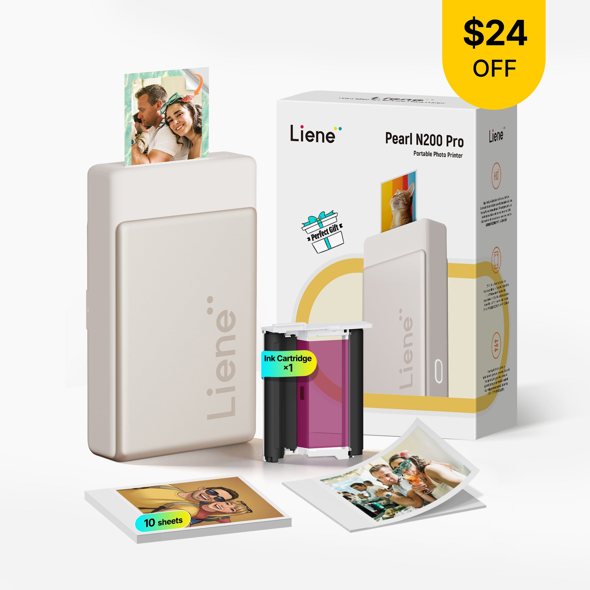 Pearl N200 Pro Portable Photo Printer - Gold