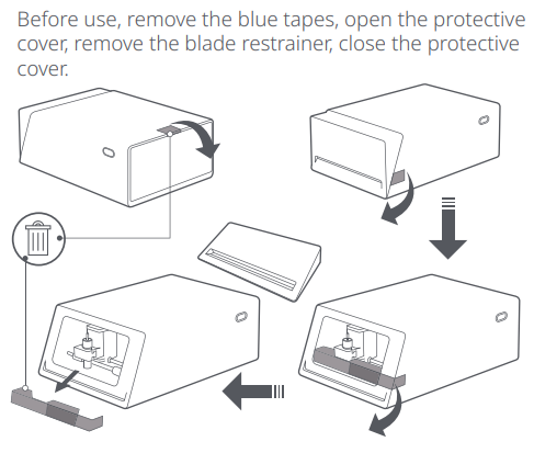 1. Remove package materials：