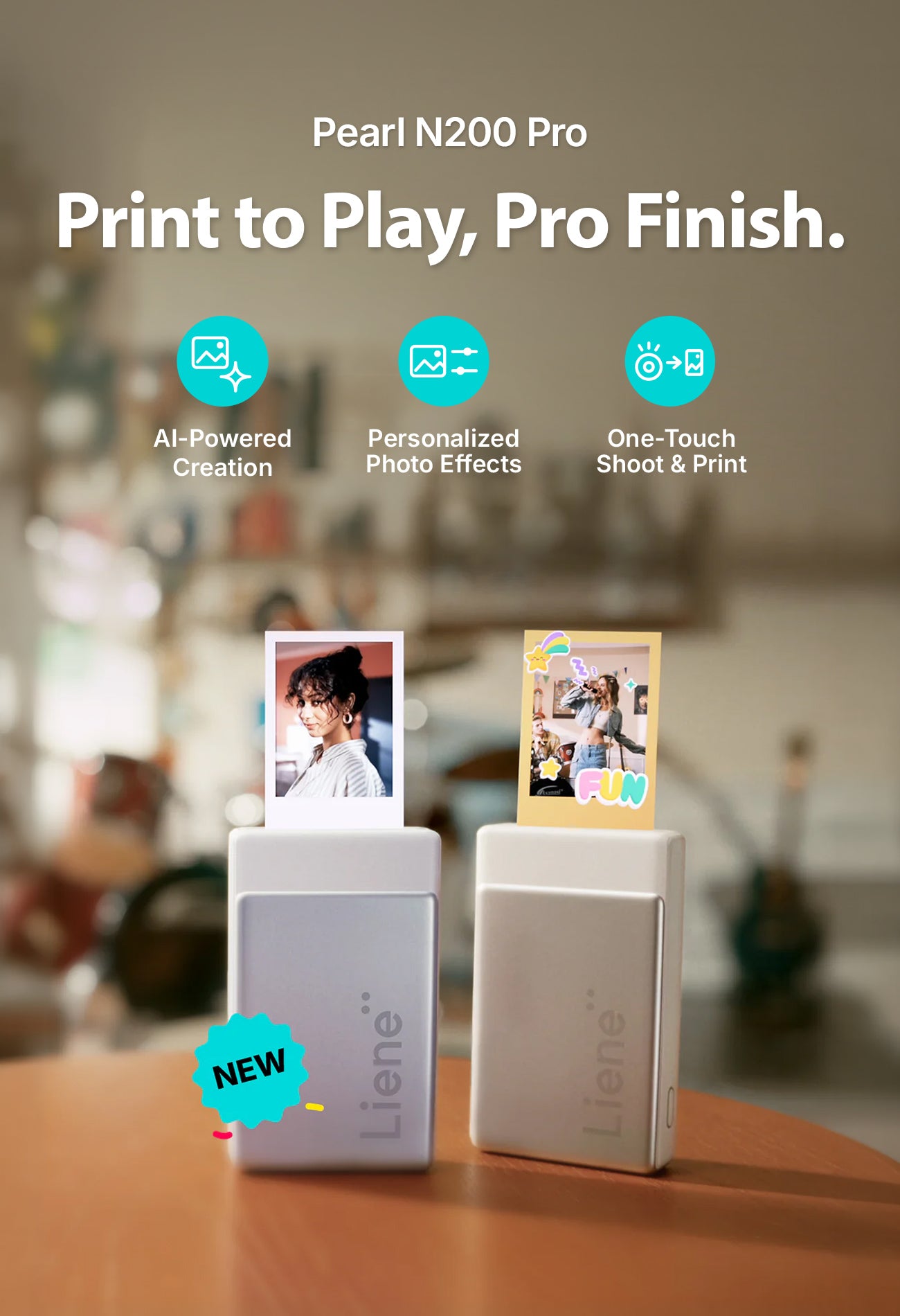 Pearl N200 Pro Portable Photo Printer Bundle (50 Sticker Papers