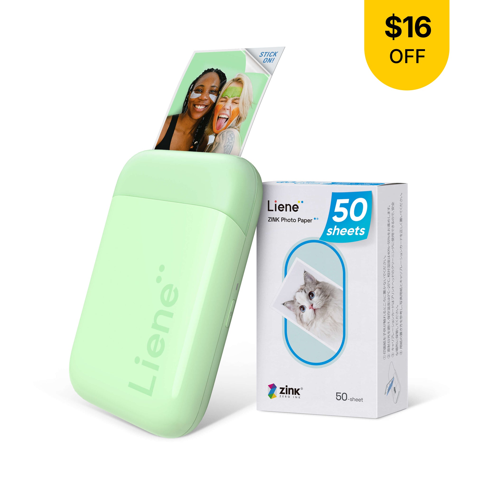 Pearl K100 2x3" Portable Photo Printer - Green (50 Zink Photo Papers)