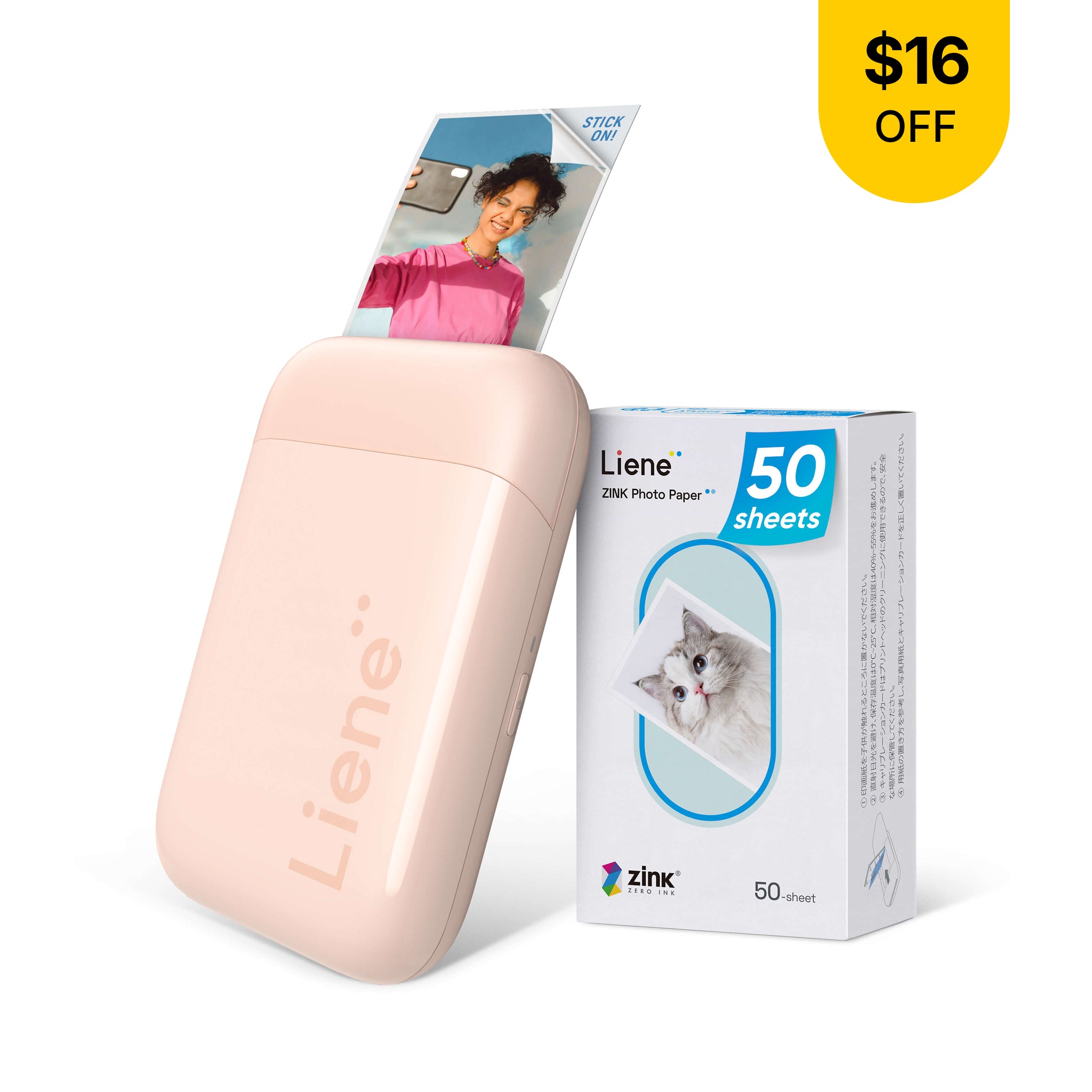Pearl K100 2x3" Portable Photo Printer - Pink (50 Zink Photo Papers)