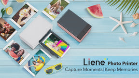Liene Amber 4x6 Instant Photo Printer White (20 Photo Papers + 1 Cartridge)